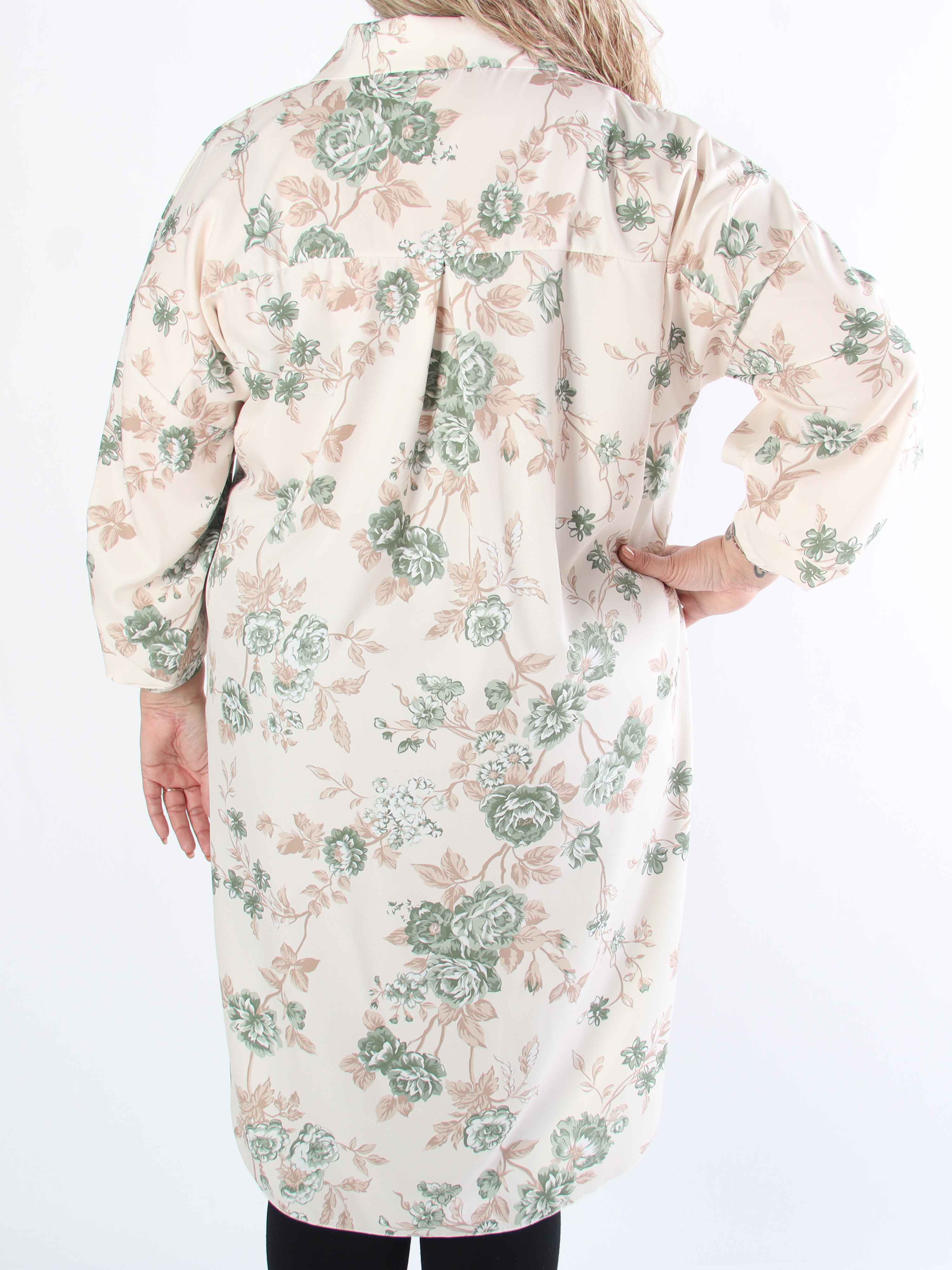 Jessica - Skjortklänning i viskosblandning med spetsrosor